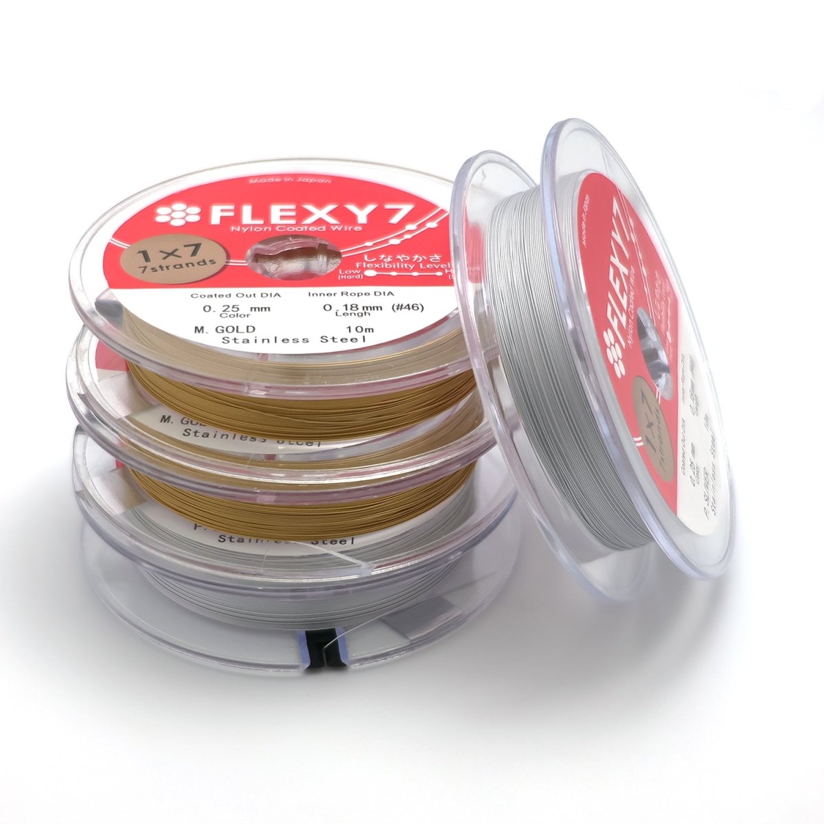 Stainless Steel Nylon Coated Flexible Wire Findings by 10 Meters in Gold & Silver | SP - 014 - DLUXCA