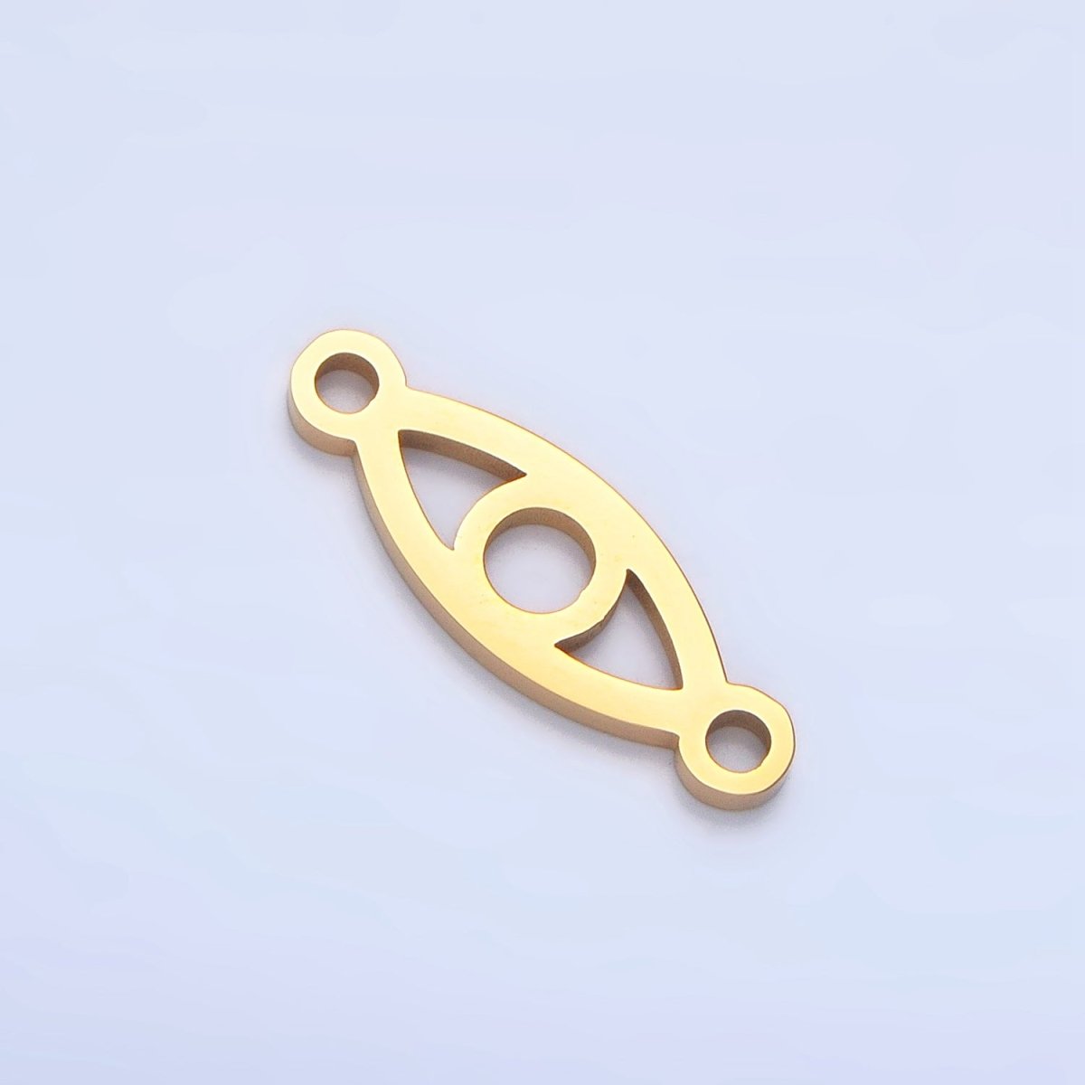 Stainless Steel Open Minimalist Evil Eye Connector in Gold & Silver | F273 - DLUXCA