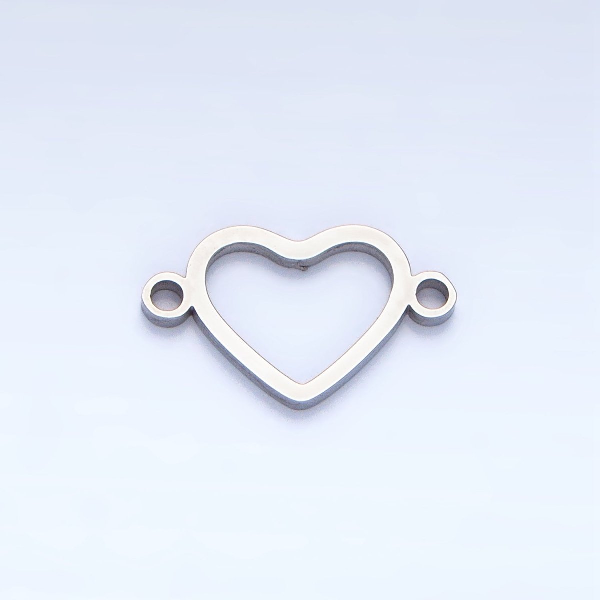 Stainless Steel Open Minimalist Heart Connector in Gold & Silver | F283 - DLUXCA