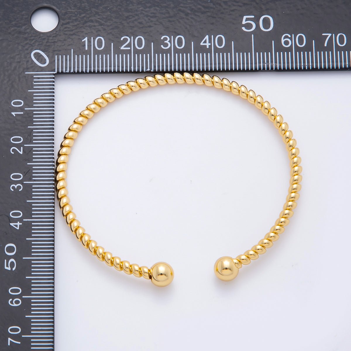 Stainless Steel Orbit Twisted Loop Round Cuff Bangle Bracelet | WA - 3469 - DLUXCA