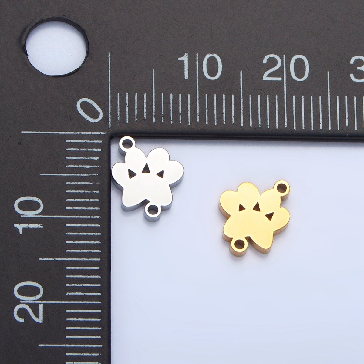 Stainless Steel Paw Print Pet Animal Connector in Gold & Silver | F374 - DLUXCA