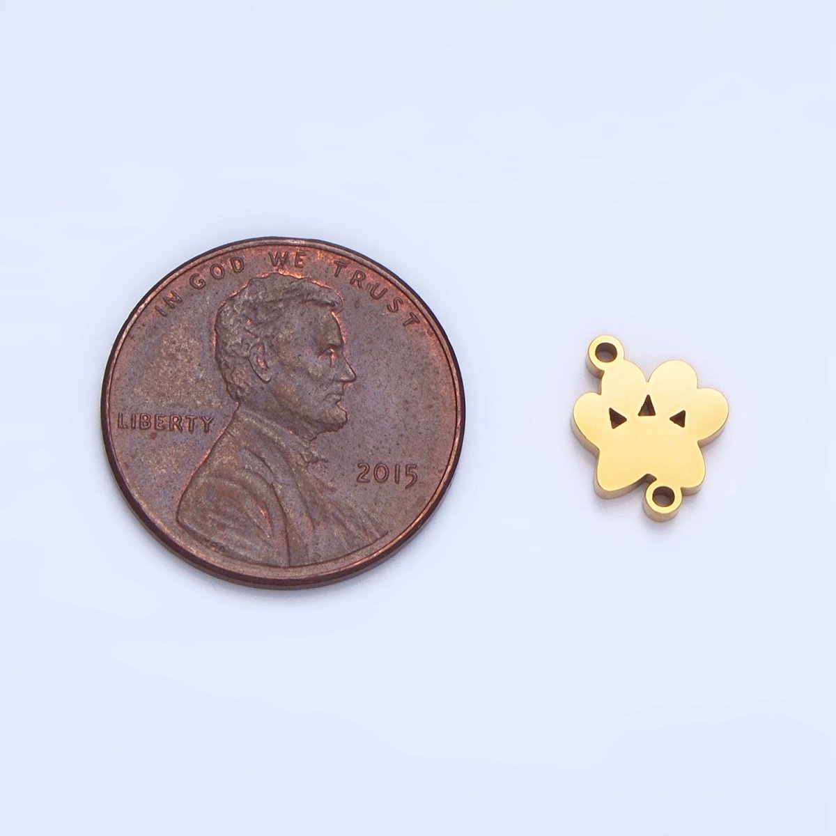 Stainless Steel Paw Print Pet Animal Connector in Gold & Silver | F374 - DLUXCA