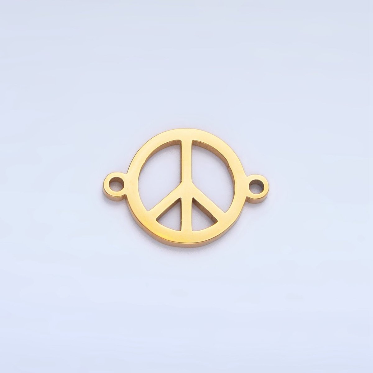 Stainless Steel Peace Sign Symbol Charm Connector in Gold & Silver | G - 462 - DLUXCA