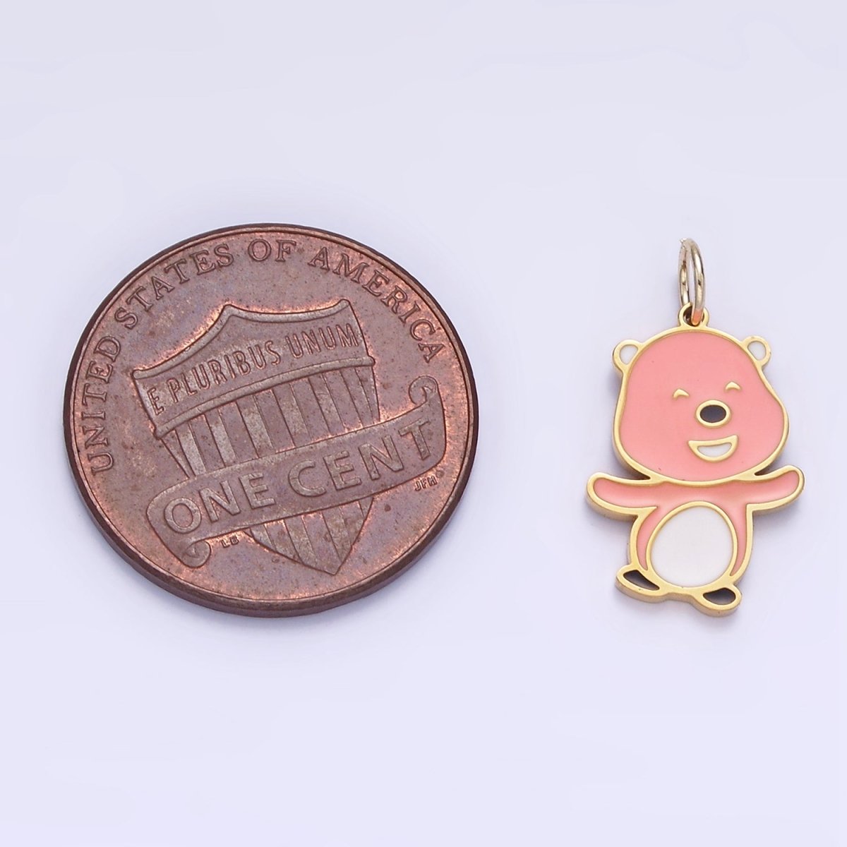 Stainless Steel Pink Beaver Charm Enamel Animal Kids Jewelry Pendant | P1006 - DLUXCA