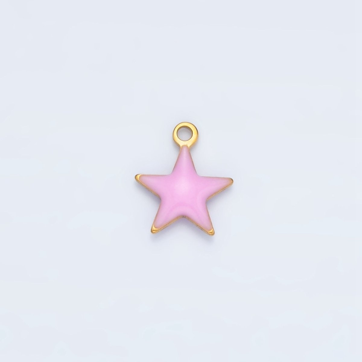 Stainless Steel Pink, Green, White Enamel Mini Celestial Star Charm | P1018 - DLUXCA