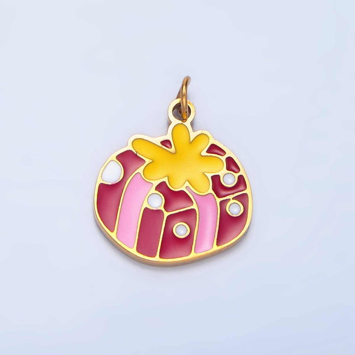 Stainless Steel Presents Gift Enamel Christmas Holiday Charm | P1515 - DLUXCA