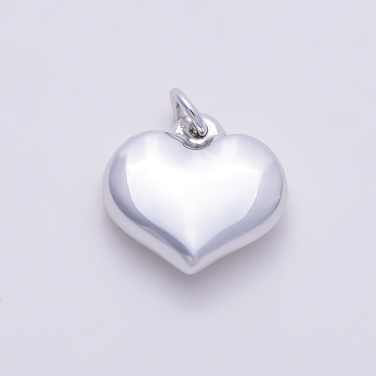 Stainless Steel PVD 15mm Minimalist Chubby Heart Charm in Gold & Silver | Charms-01578 Charms-01579 - DLUXCA