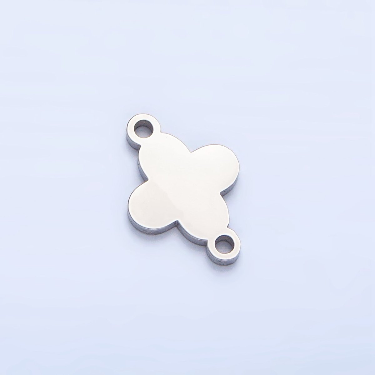 Stainless Steel Quatrefoil Clover Minimalist Floral Connector in Gold & Silver | F375 - DLUXCA