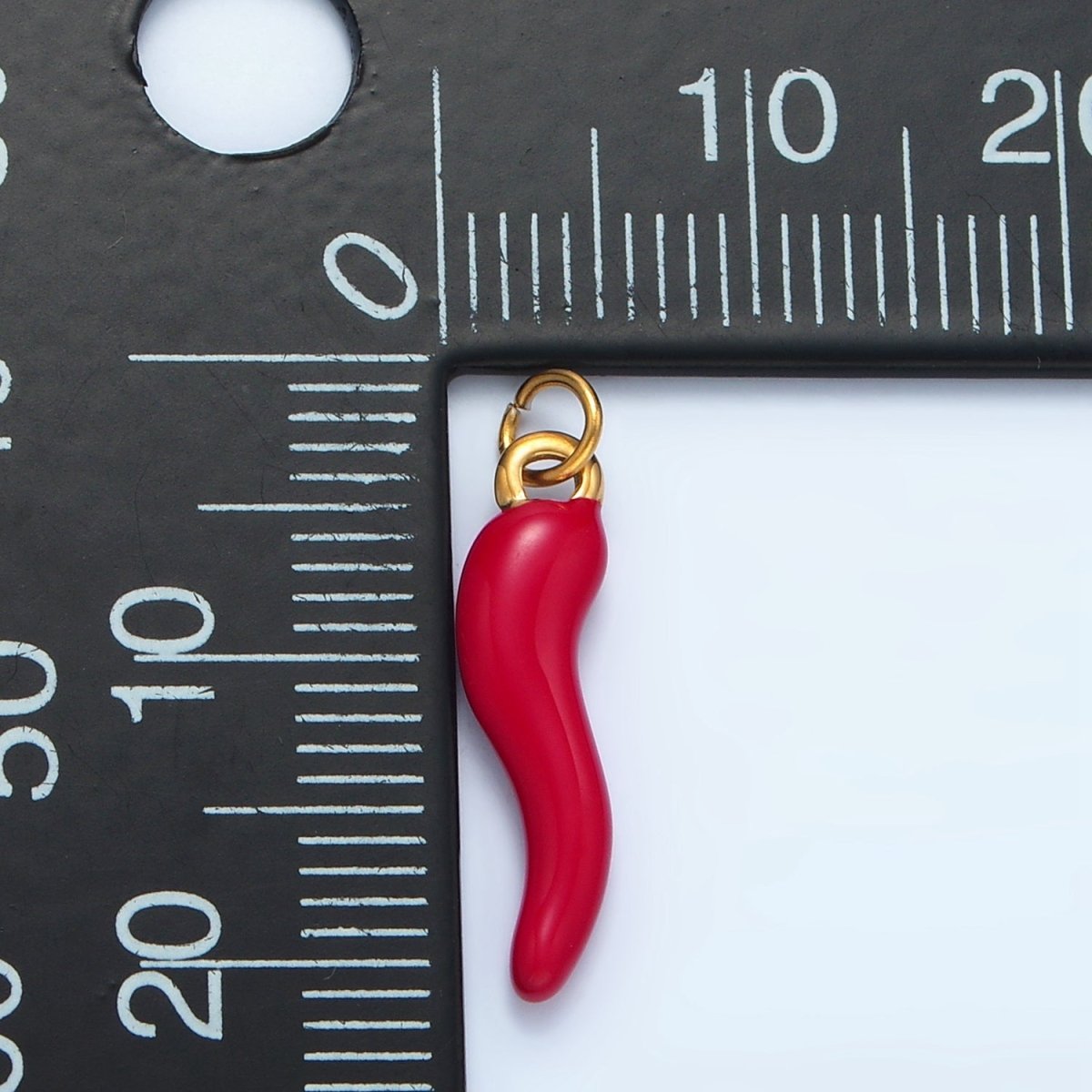 Stainless Steel Red Enamel Chili Pepper Charm | P1226 - DLUXCA