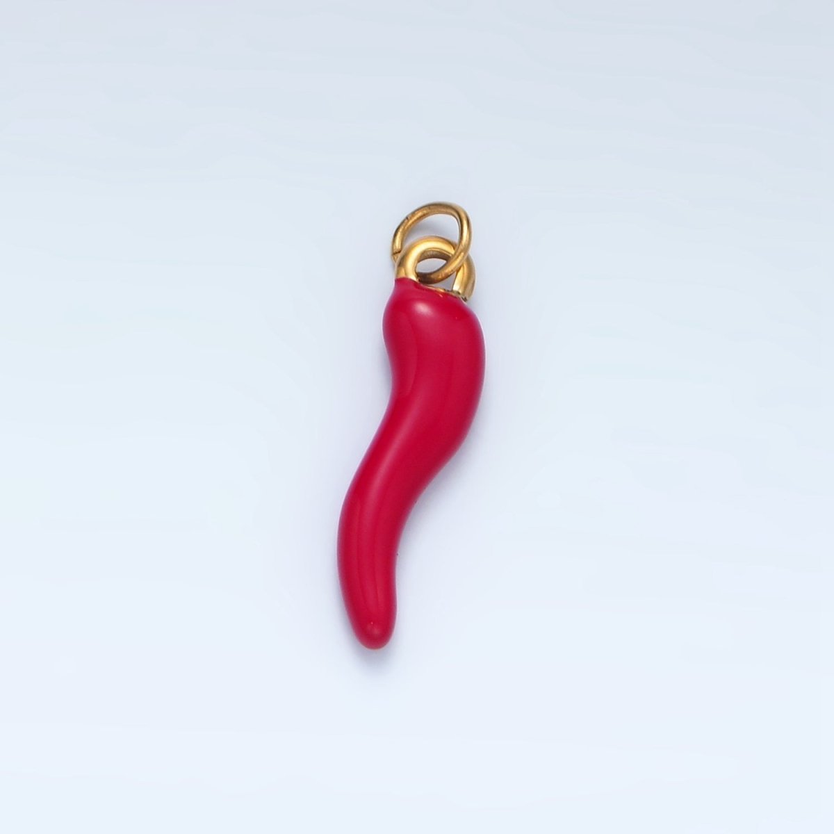 Stainless Steel Red Enamel Chili Pepper Charm | P1226 - DLUXCA