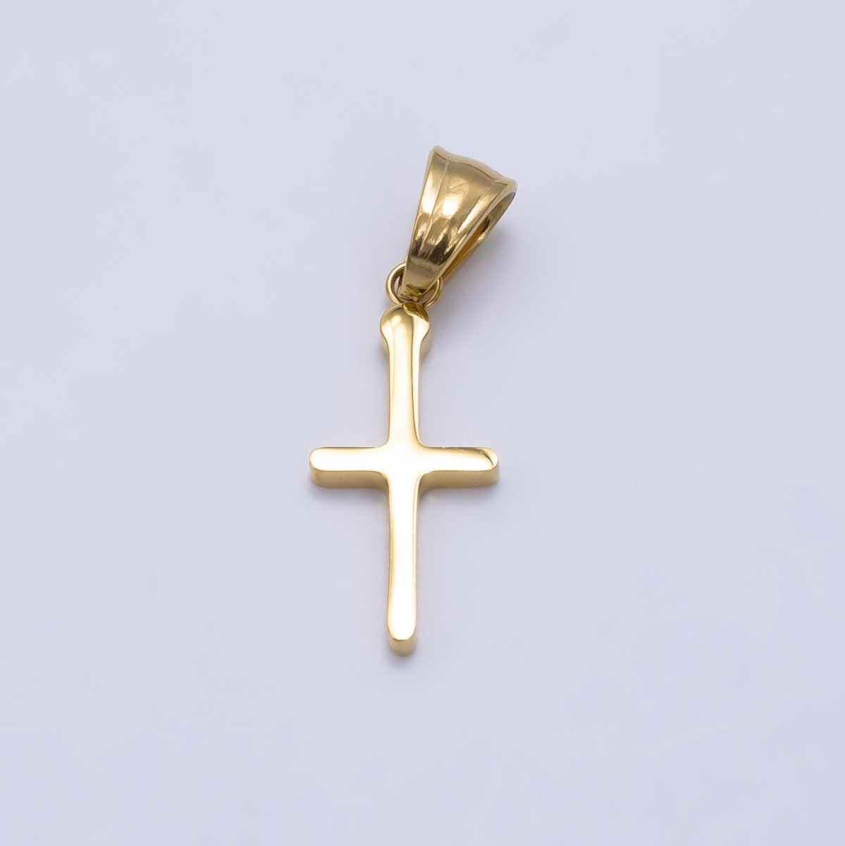 Stainless Steel Religious Cross Minimalist Pendant in Gold & Silver | P1289 - DLUXCA