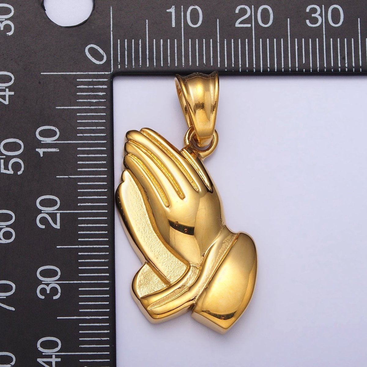 Stainless Steel Religious Prayer Hands Pendant in Gold & Silver P - 1146 - DLUXCA