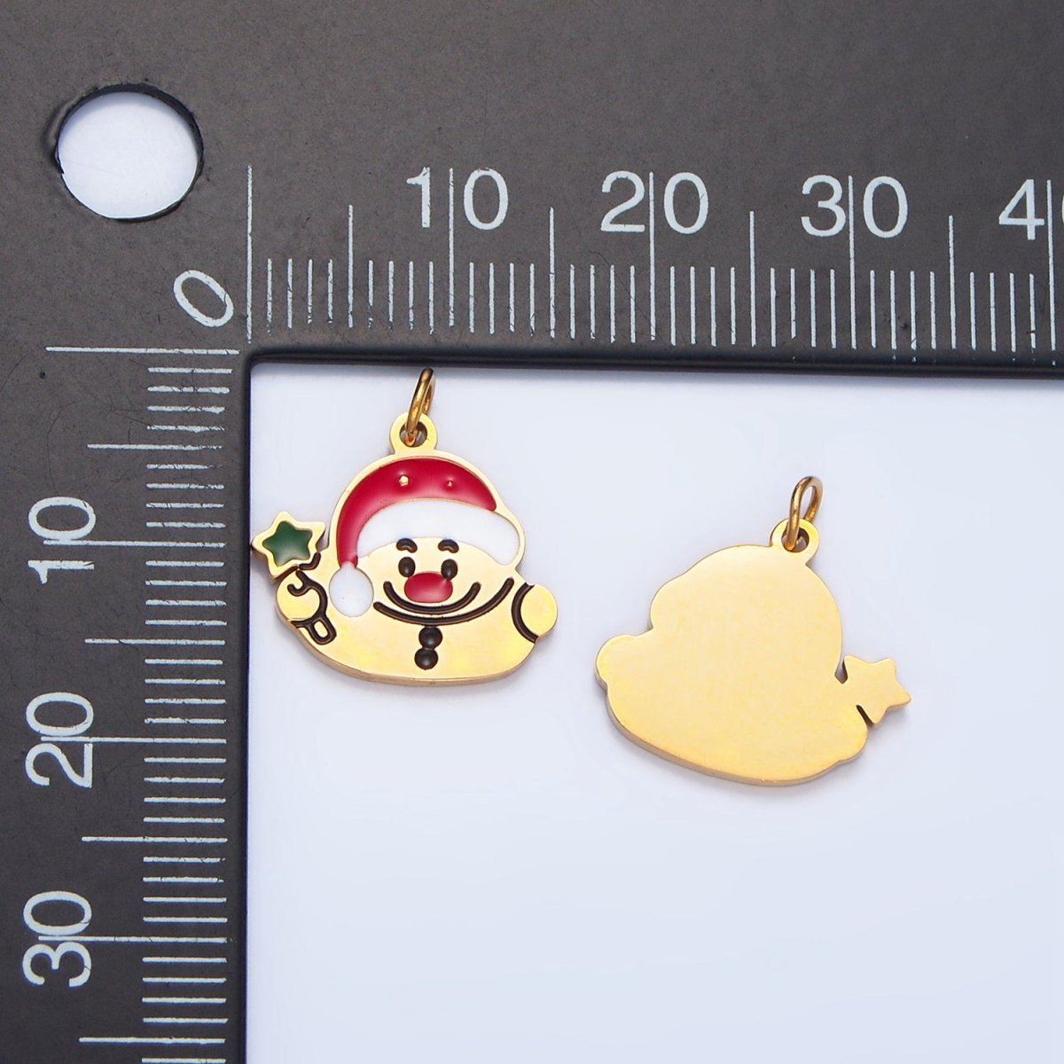 Stainless Steel Santa Claus Enamel Christmas Holiday Charm | P1504 - DLUXCA