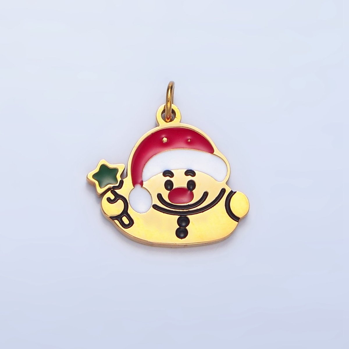 Stainless Steel Santa Claus Enamel Christmas Holiday Charm | P1504 - DLUXCA