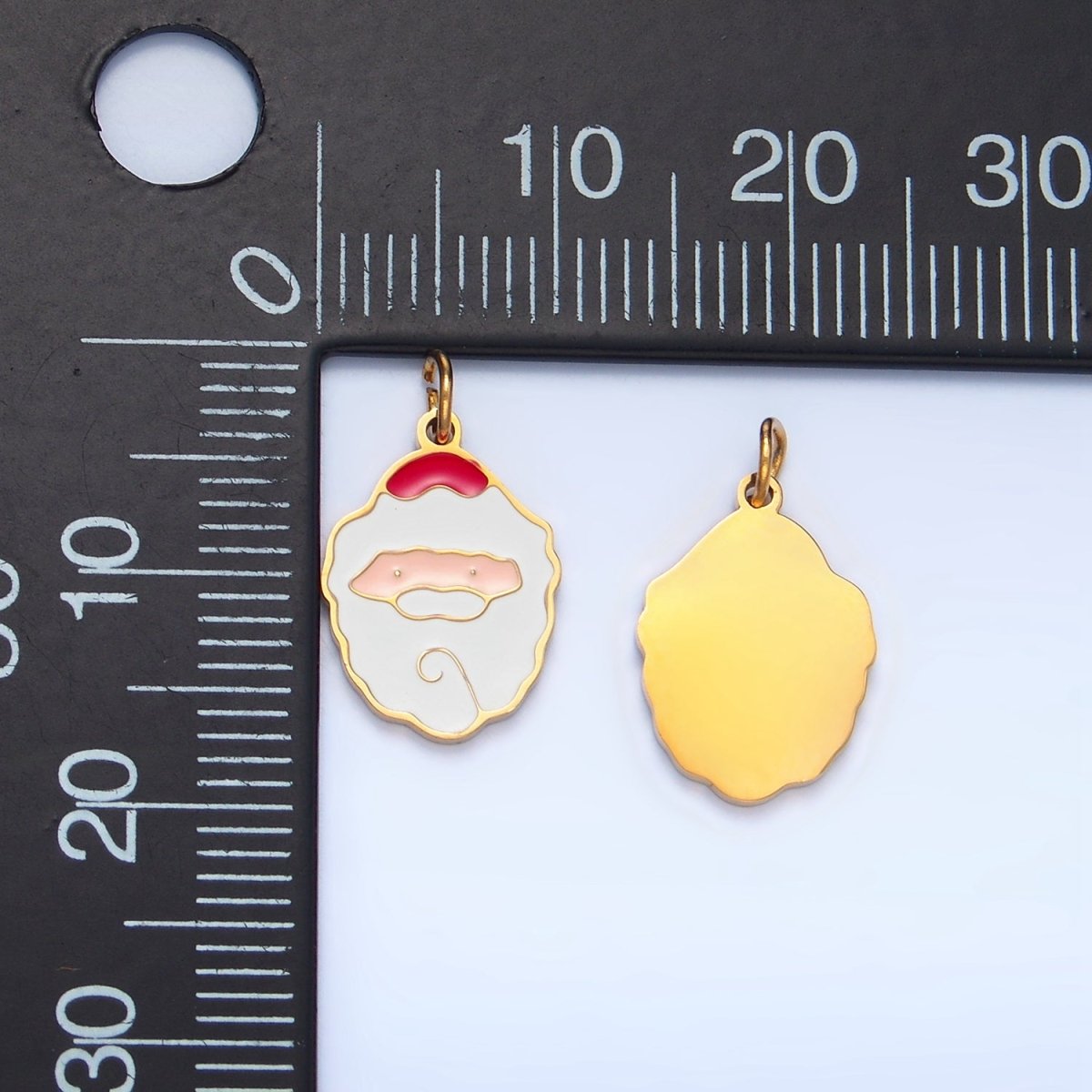 Stainless Steel Santa Claus Enamel Christmas Holiday Charm | P1518 - DLUXCA