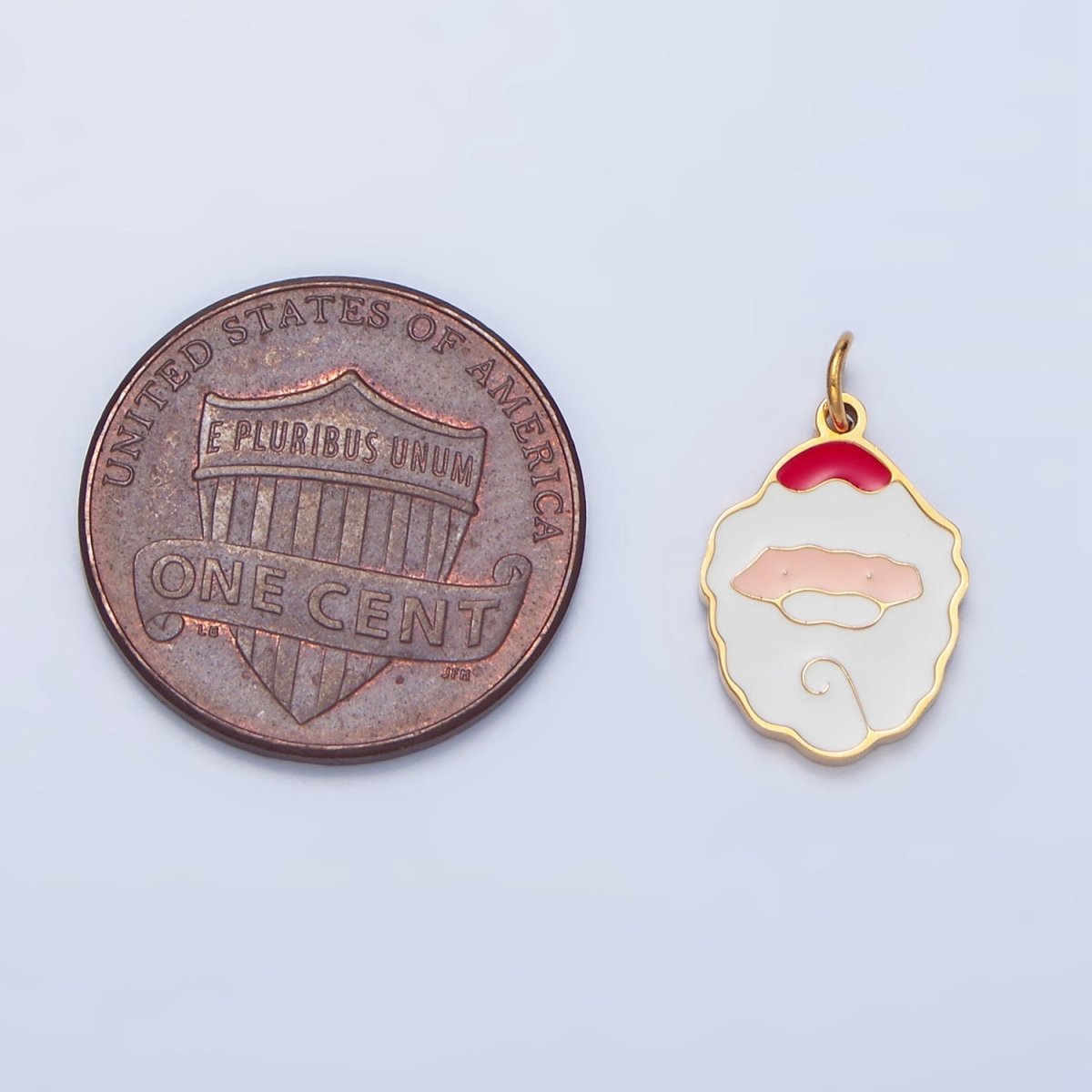 Stainless Steel Santa Claus Enamel Christmas Holiday Charm | P1518 - DLUXCA