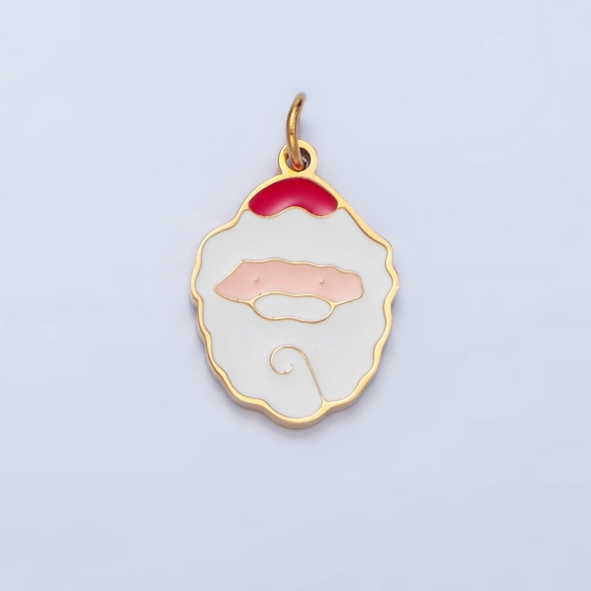 Stainless Steel Santa Claus Enamel Christmas Holiday Charm | P1518 - DLUXCA