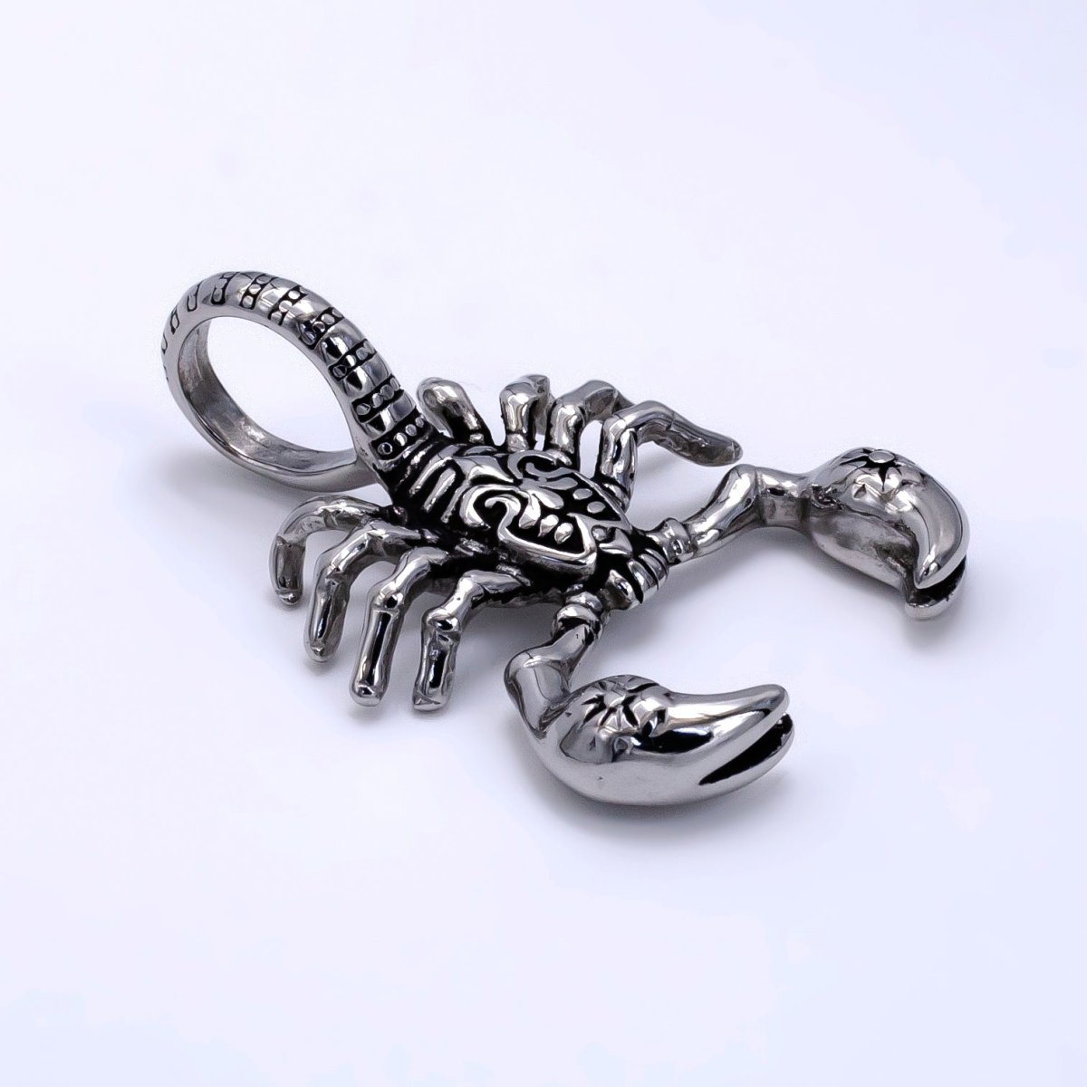 Stainless Steel Scorpion Insect Pendant in Gold & Oxidized Silver | P1076 - DLUXCA