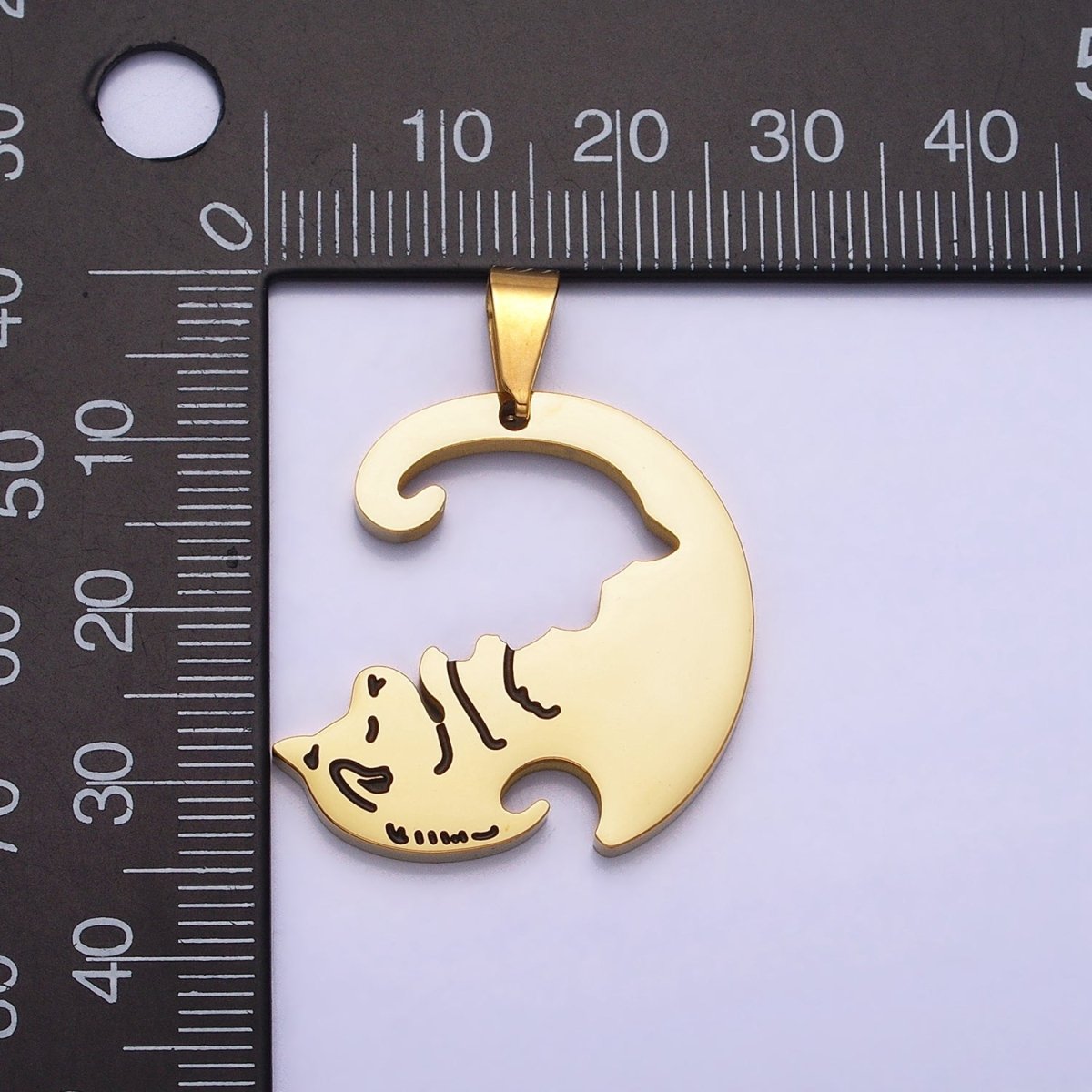 Stainless Steel Sleeping Dog Puppy Couple's Friendship Pendant Set in Gold & Silver | P - 1123 - DLUXCA