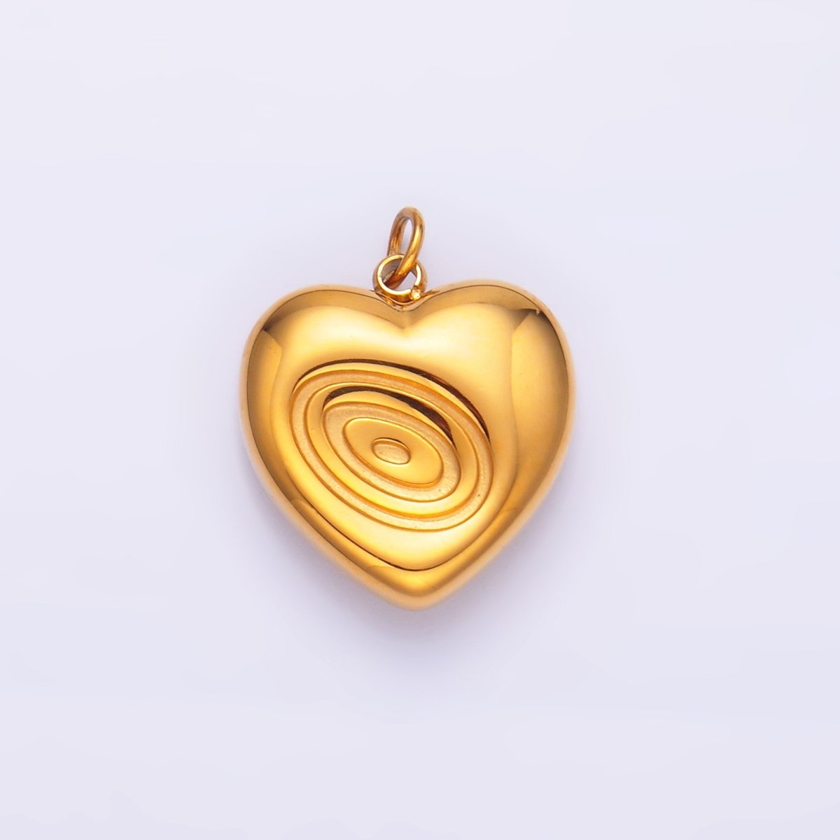 Stainless Steel Spiral Chubby Heart Charm | P854 - DLUXCA