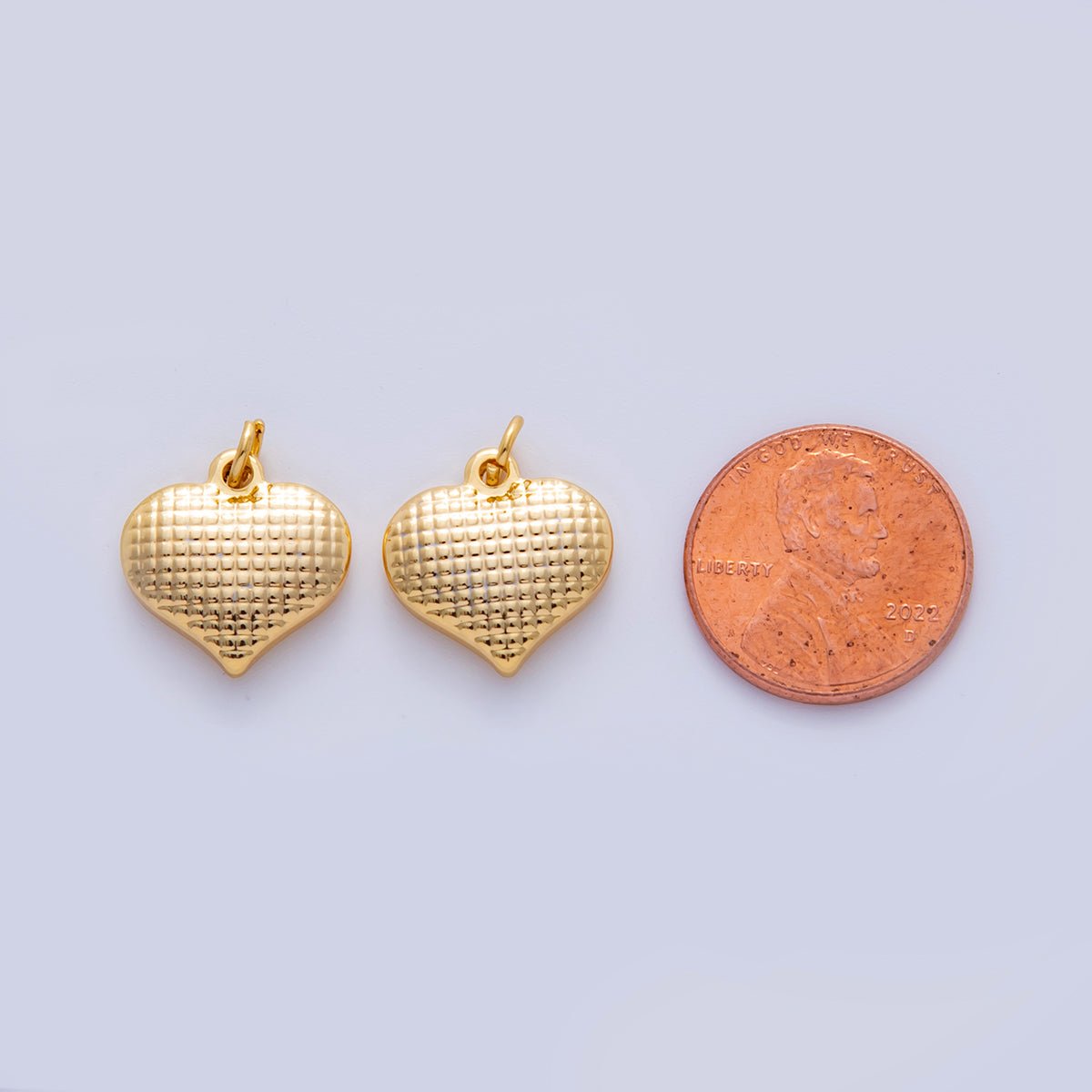 Stainless Steel Square - Textured Heart Charm | AF319 - DLUXCA