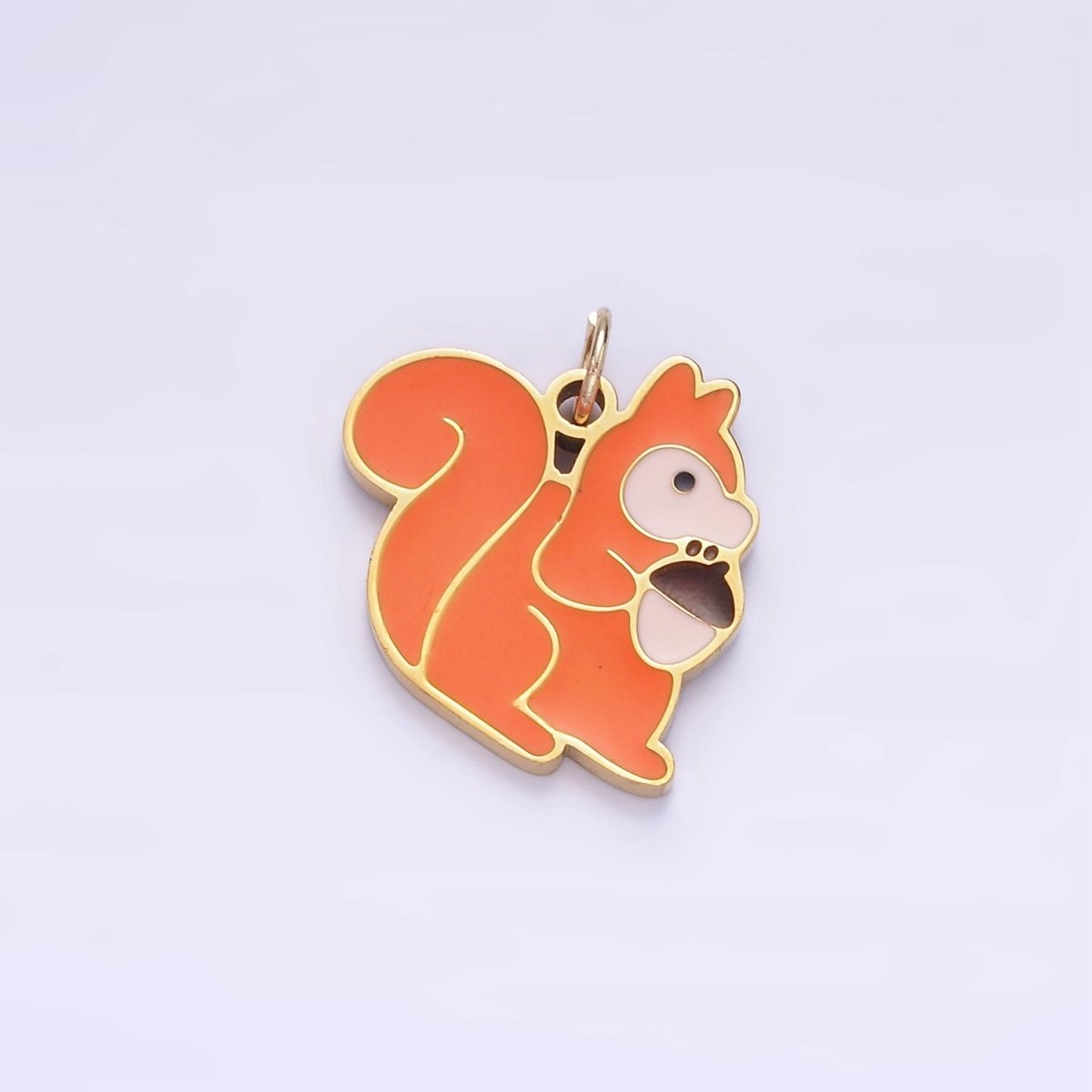 Stainless Steel Squirrel Charm Enamel Animal Kids Jewelry Pendant | P1002 - DLUXCA