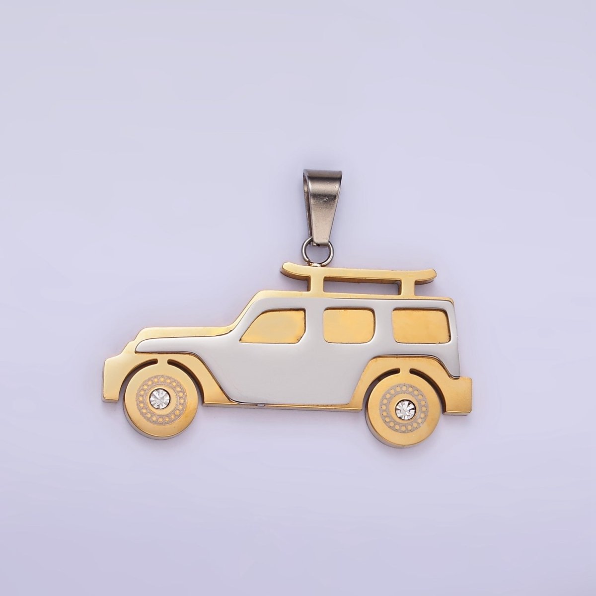 Stainless Steel SUV Car Charms Pendant in Gold & Silver | P1446 P1447 - DLUXCA