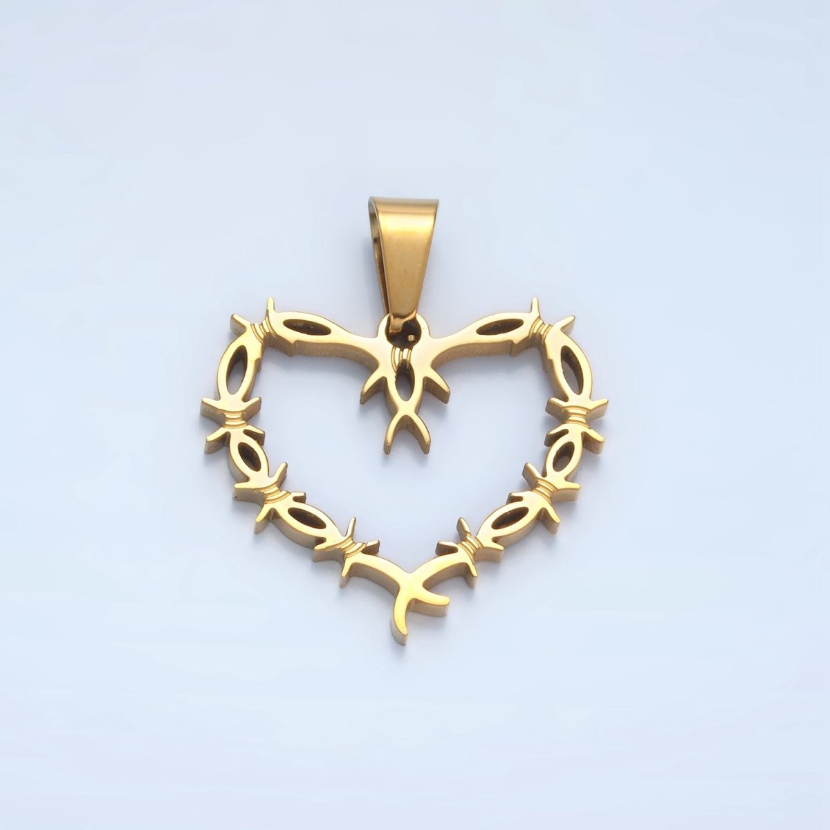 Stainless Steel Tied Knot Open Heart Pendant in Gold & Silver | P1483 - DLUXCA