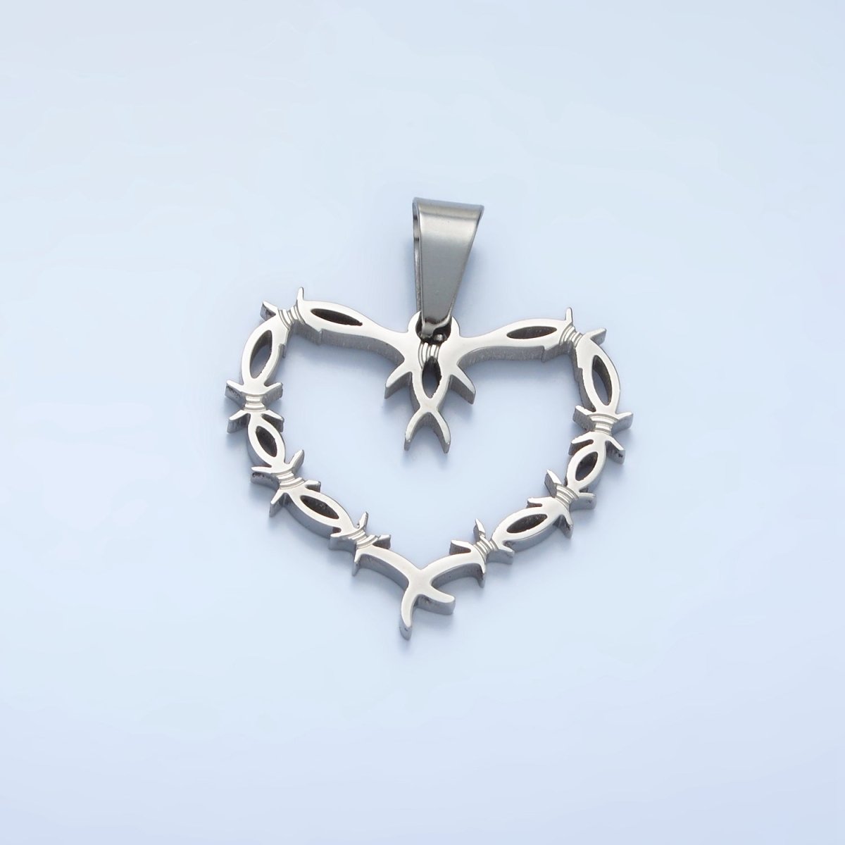 Stainless Steel Tied Knot Open Heart Pendant in Gold & Silver | P1483 - DLUXCA