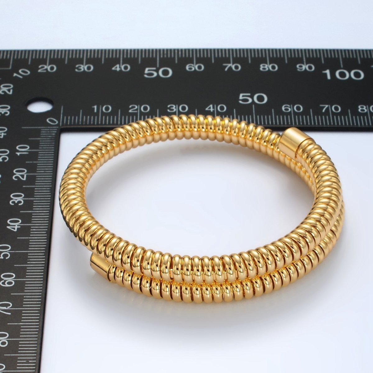 Stainless Steel Twisted Rope Flexi Coil Spring Band Bangle Bracelet | WA - 2557 - DLUXCA