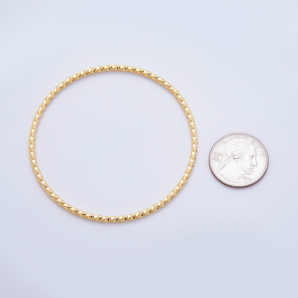 Stainless Steel Twisted Rope Round Bangle Bracelet | WA - 3468 - DLUXCA