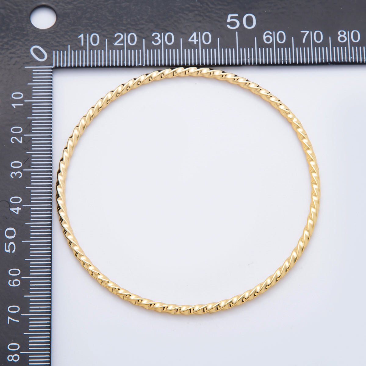 Stainless Steel Twisted Rope Round Bangle Bracelet | WA - 3468 - DLUXCA