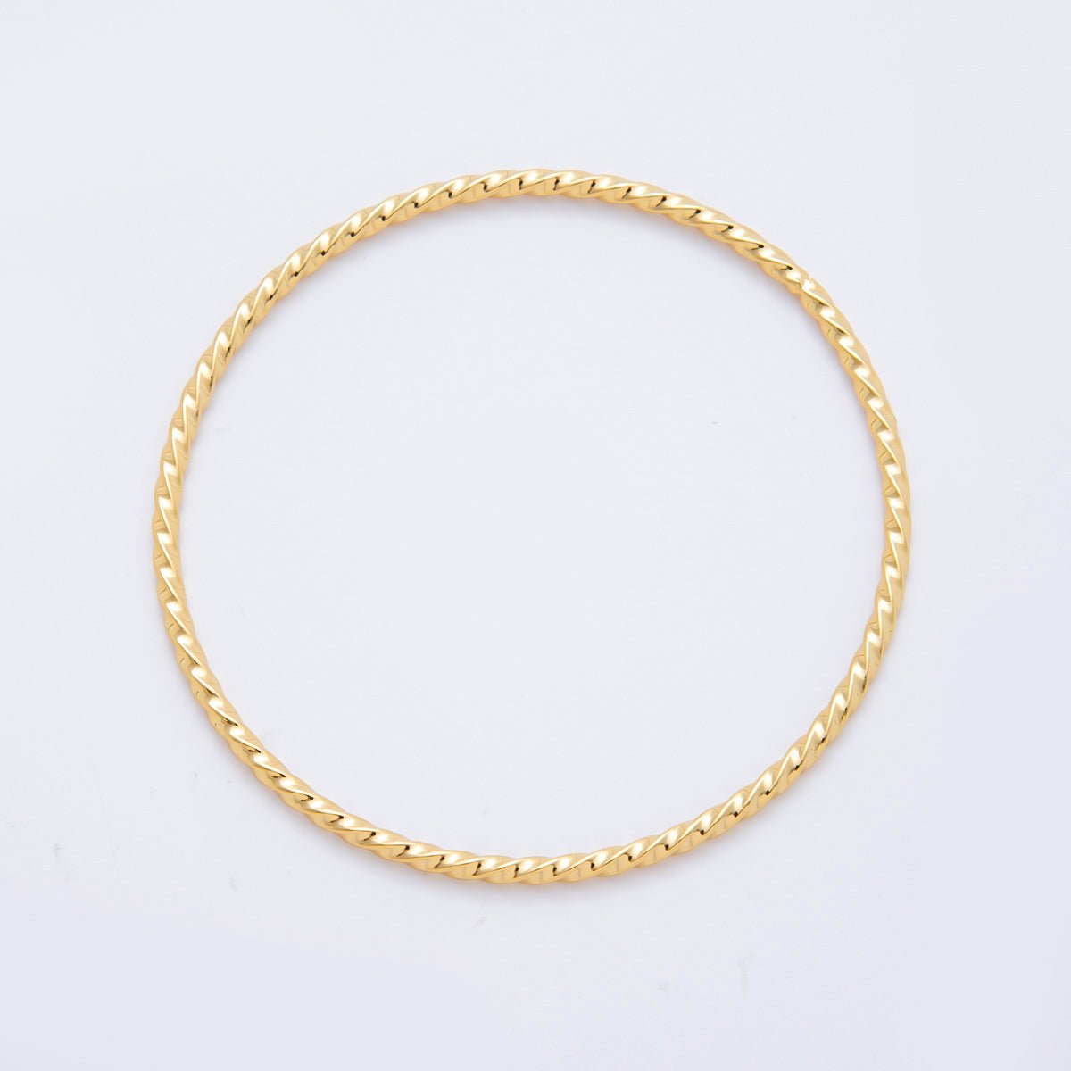 Stainless Steel Twisted Rope Round Bangle Bracelet | WA - 3468 - DLUXCA