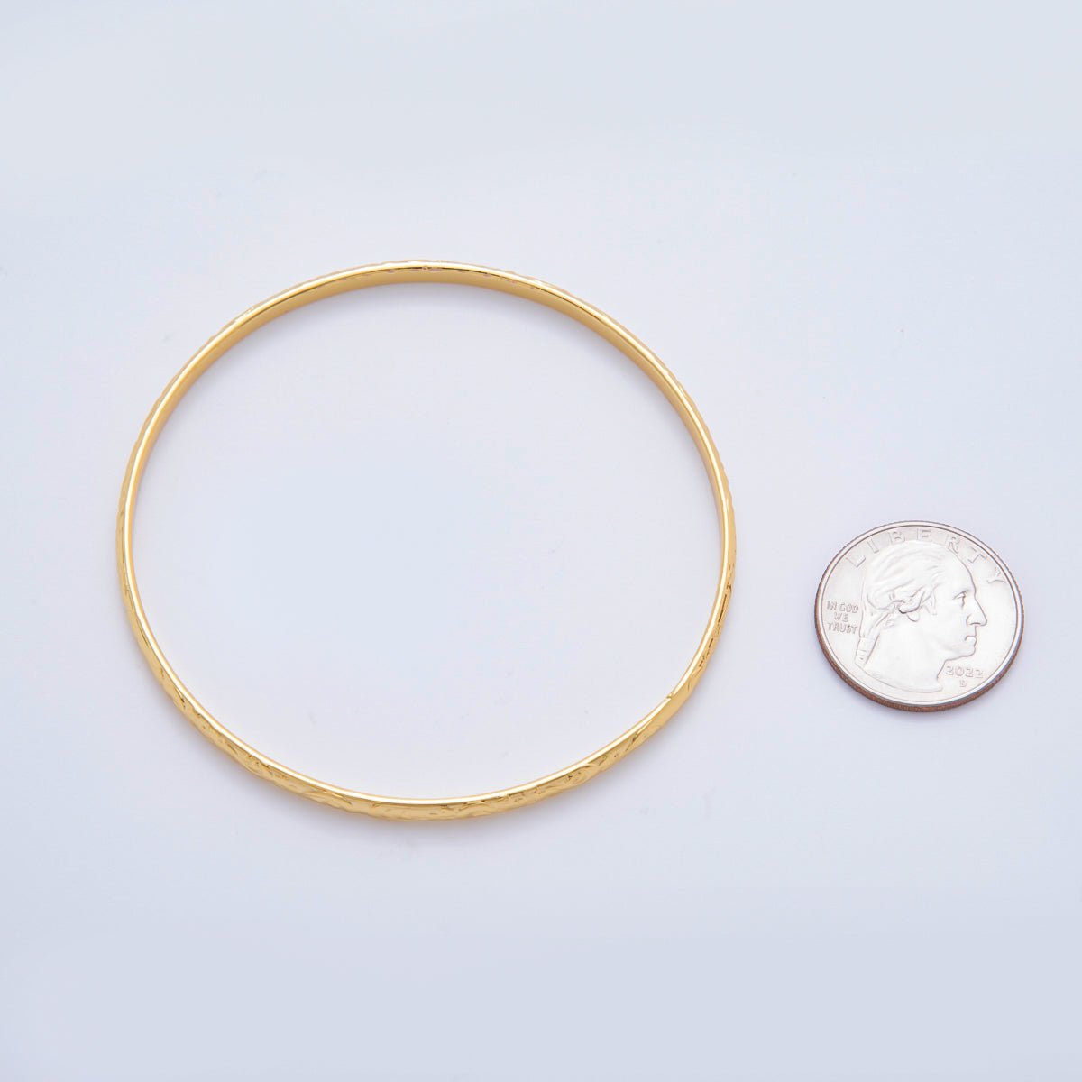 Stainless Steel Vine Garden Round Bangle Bracelet | WA - 3463 - DLUXCA