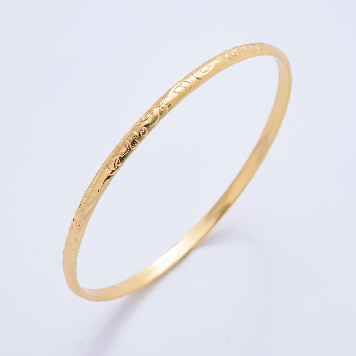Stainless Steel Vine Garden Round Bangle Bracelet | WA - 3463 - DLUXCA