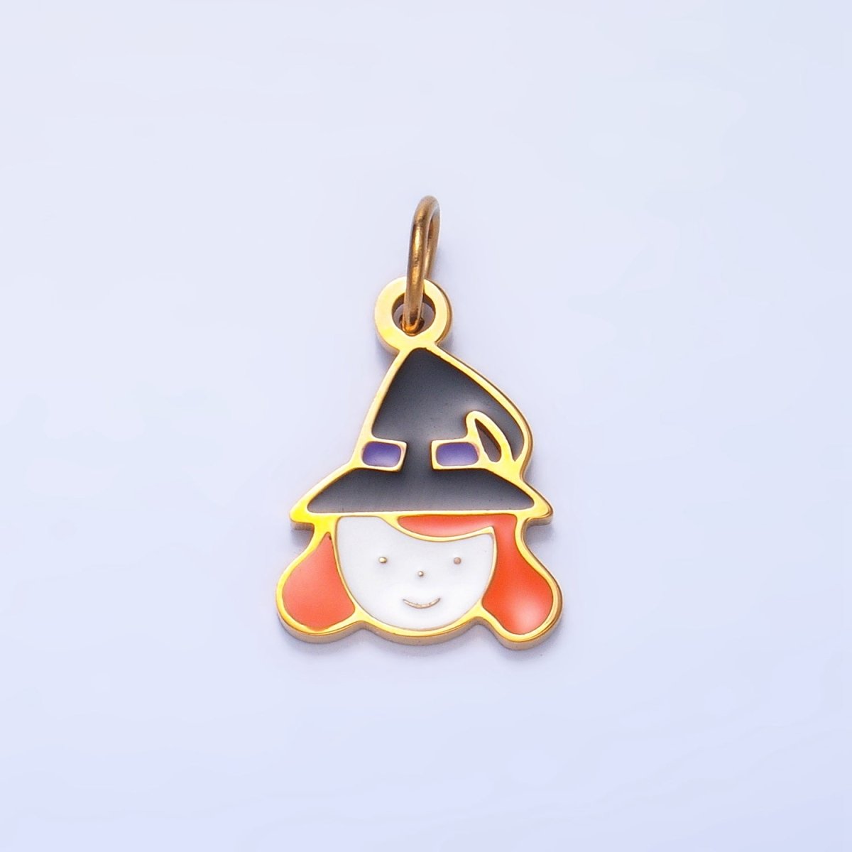 Stainless Steel Witch Girl Halloween Holiday Charm | P1532 - DLUXCA