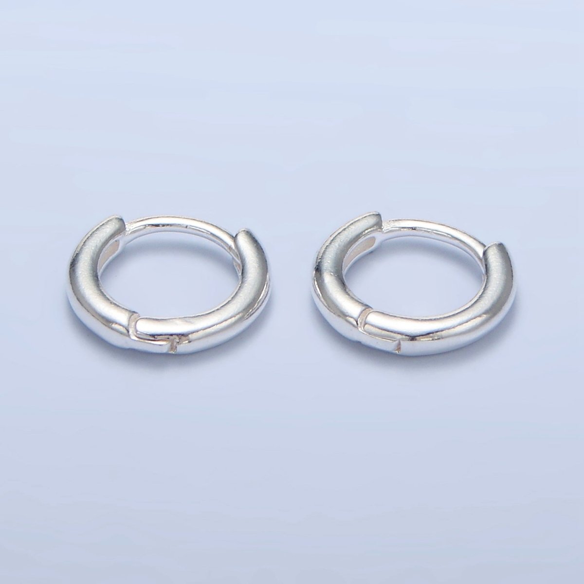 Sterling Silver 9mm Minimalist Cartilage Huggie Earrings | SL - 377 - DLUXCA