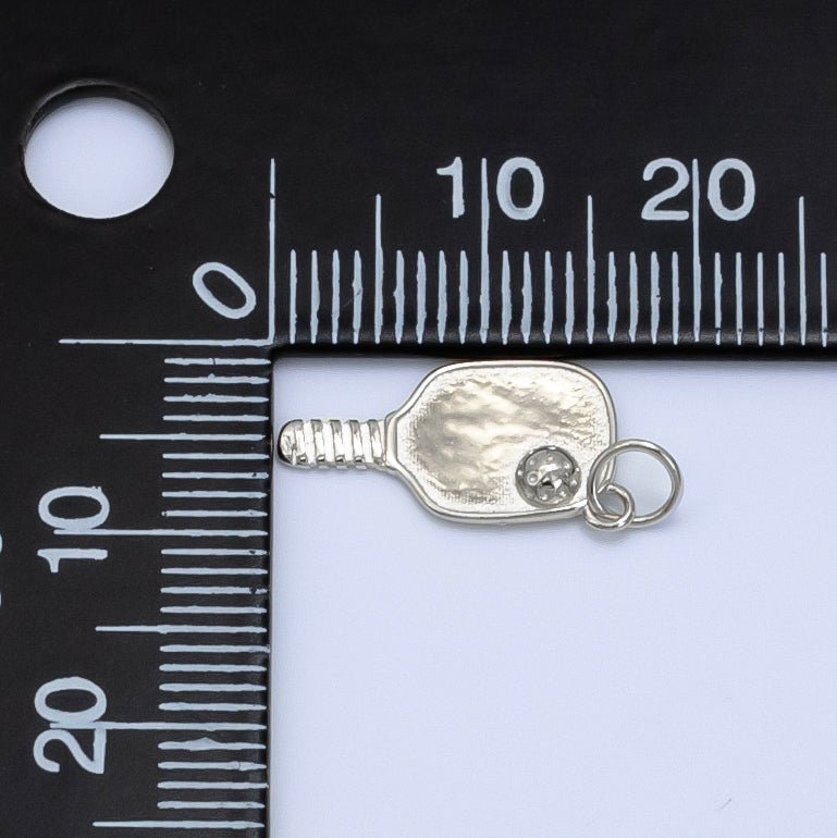 Sterling Silver Pickle Ball Paddle Sports Charm | SL - 526 - DLUXCA