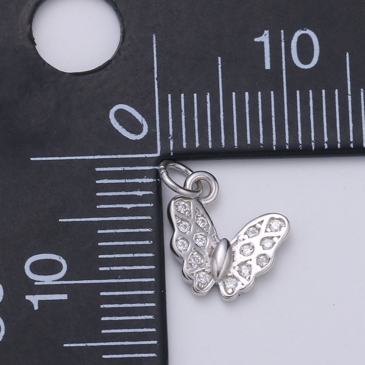 Sterling Silver S925 Butterfly Minimalist Mini Charm | SL - 129 - DLUXCA