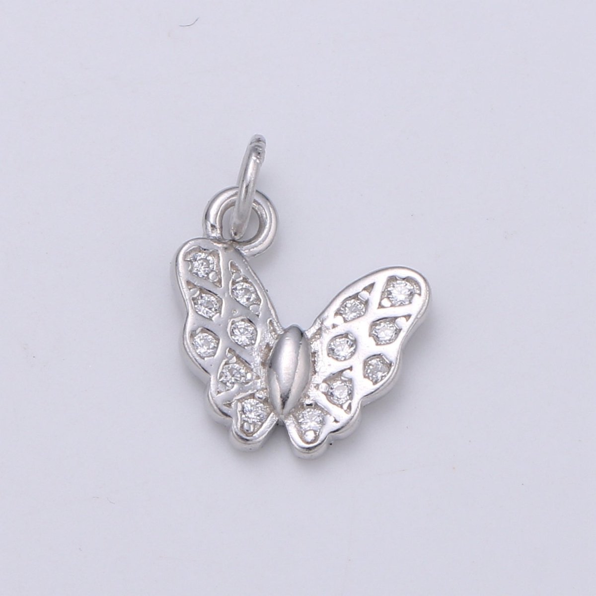 Sterling Silver S925 Butterfly Minimalist Mini Charm | SL - 129 - DLUXCA