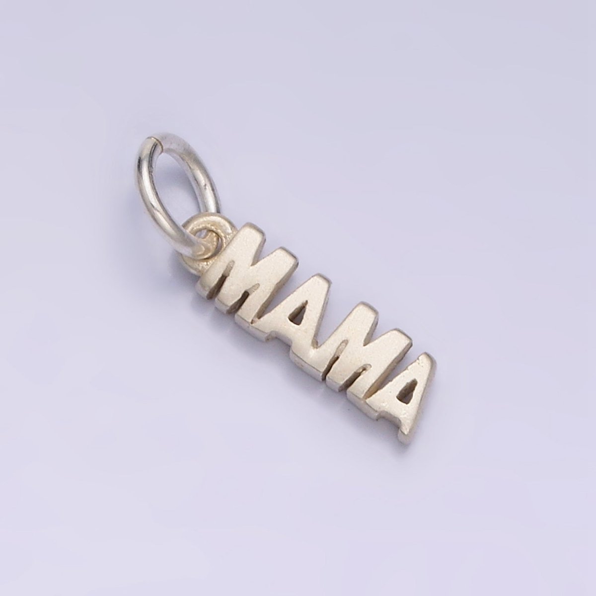 Sterling Silver S925 "MAMA" Script Minimalist Charm | E149 - DLUXCA