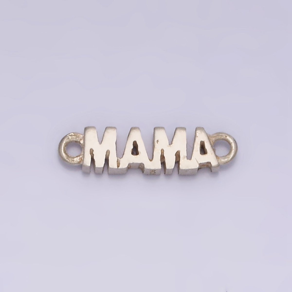 Sterling Silver S925 "MAMA" Script Minimalist Connector | G710 - DLUXCA