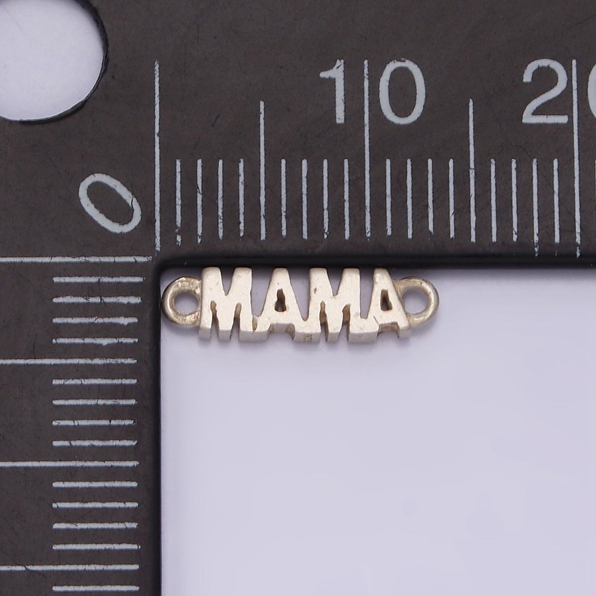 Sterling Silver S925 "MAMA" Script Minimalist Connector | G710 - DLUXCA