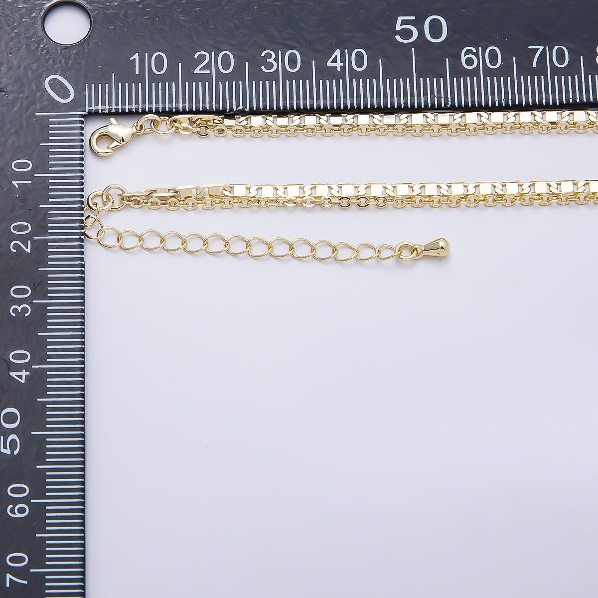 SUMMER 16K Gold Filled 2mm Dainty Double Mariner Cable Belly Waist Chain | WA-04754 - DLUXCA