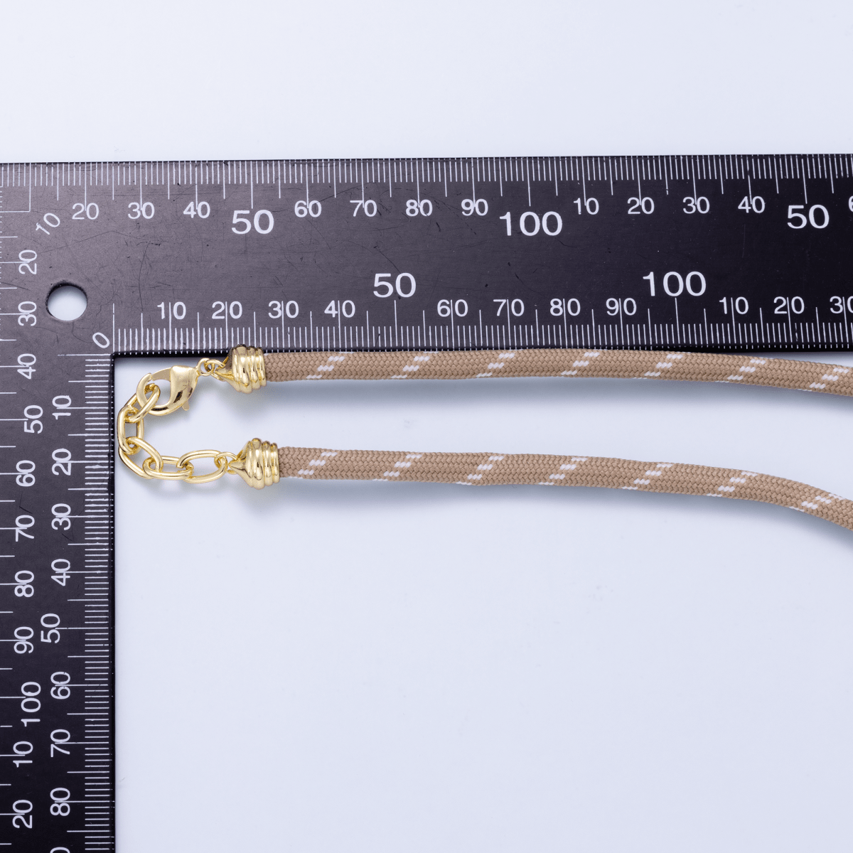 SUMMER 24K Gold Filled 5mm Brown Cotton Cord Paracord Chain 18 Inch Necklace | WA-01070 - DLUXCA