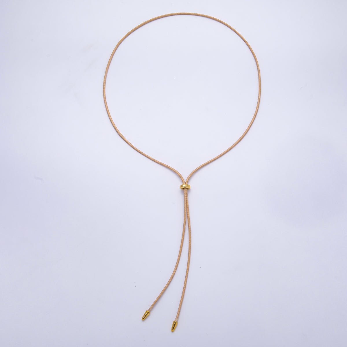 SUMMER 2mm Faux Paracord Bolo Slide Adjustable 26 Inch Lariat Necklace | WA - 04304 ~ WA - 04307 - DLUXCA