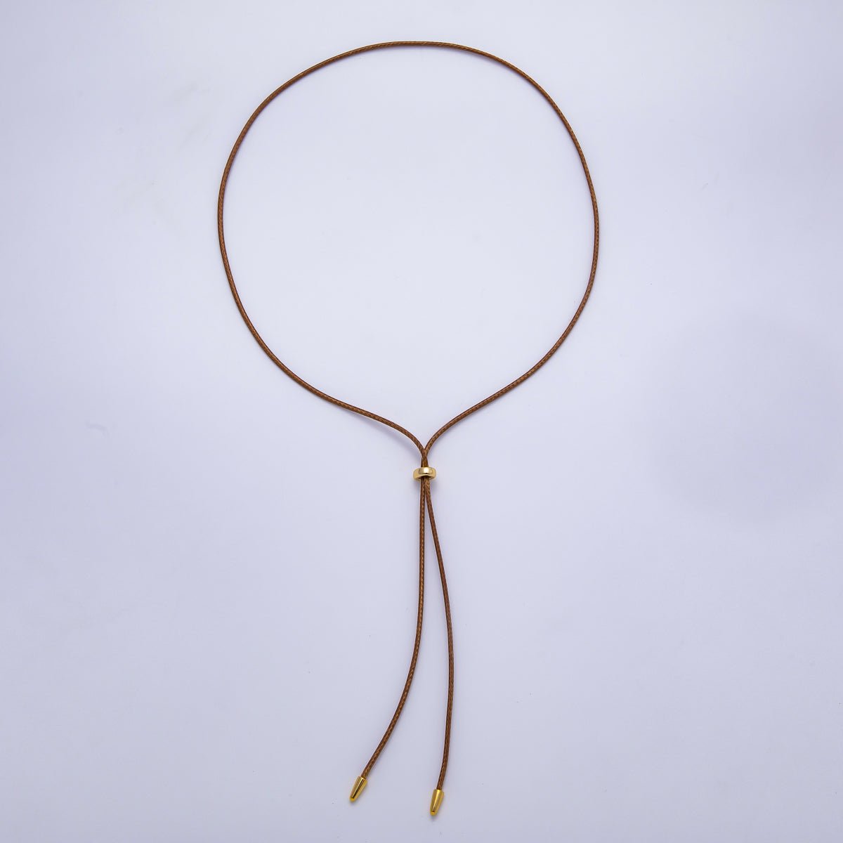 SUMMER 2mm Faux Paracord Bolo Slide Adjustable 26 Inch Lariat Necklace | WA - 04304 ~ WA - 04307 - DLUXCA