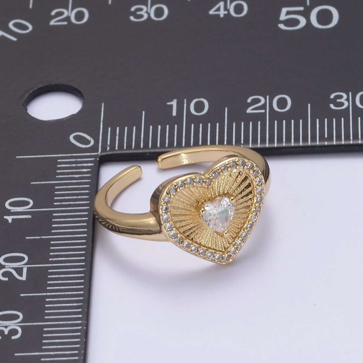 Sunburst Heart Ring • Unique 14k Gold Filled Ring • Valentine Ring • Gift for Her • Gold Valentine Statement Minimalist Jewelry R - 320 - DLUXCA