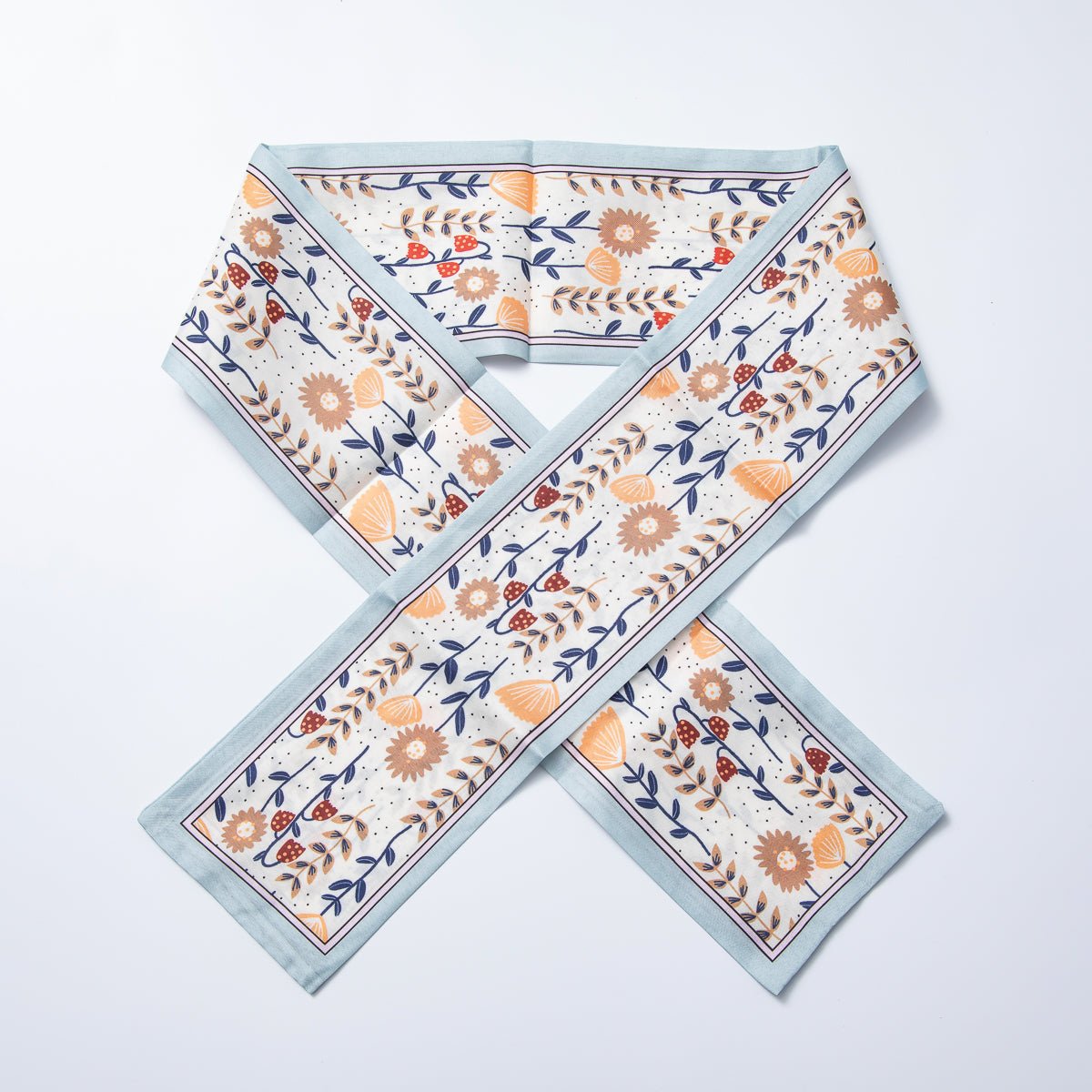 Sunflower Fall 80mm Soft Faux Silk Bandana Scarf Necklace | WA - 1899 - DLUXCA