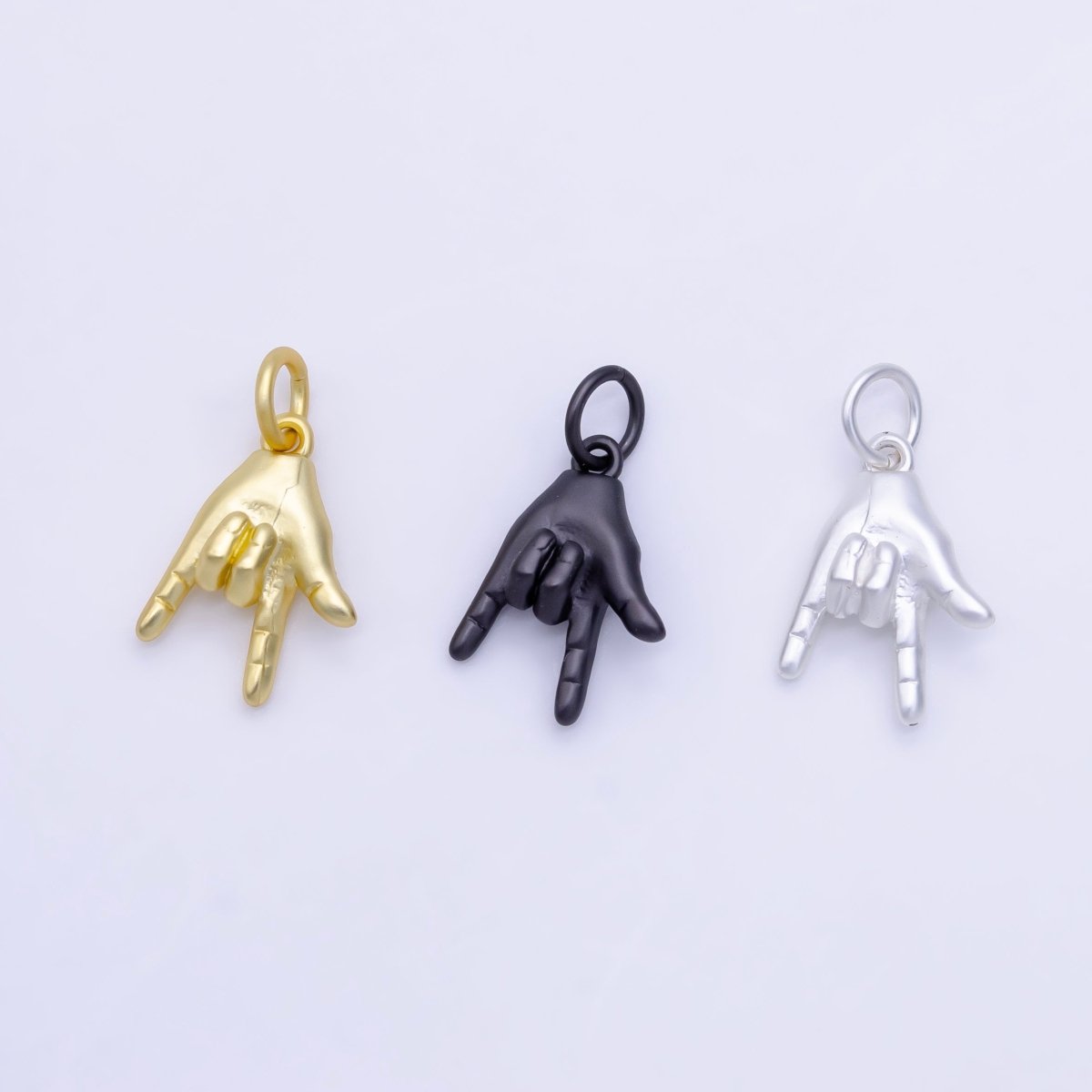 Tiny Rock On Hand Gesture Charm, Gold Fill Rock Sign For Necklace Pendant Bracelet Earring Charm Jewelry Making Gift Rocker Metal Musician E - 227 - E - 228 - DLUXCA